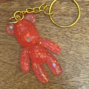 Sparkling pink Bear Keychain for Kids